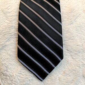 DKNY 100% Silk Tie Made in USA black lavender purple white